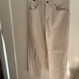 Uniqlo Cream Straight Jeans Casual Style